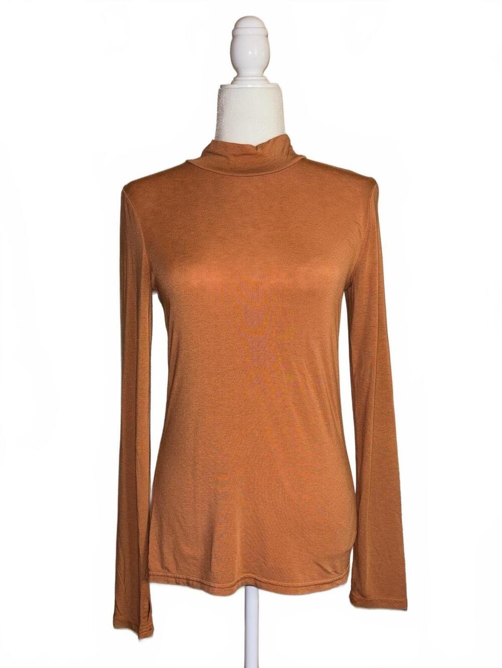 Aerie rust-toned mock neck long sleeve shirt